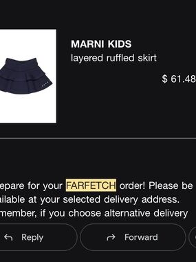 Marni Kids navy layered ruffle skirt